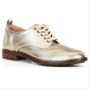 Brioso Fixby Leather Oxford 6.5 Lace Up Comfort Shoes Ortholite Metallic NEW